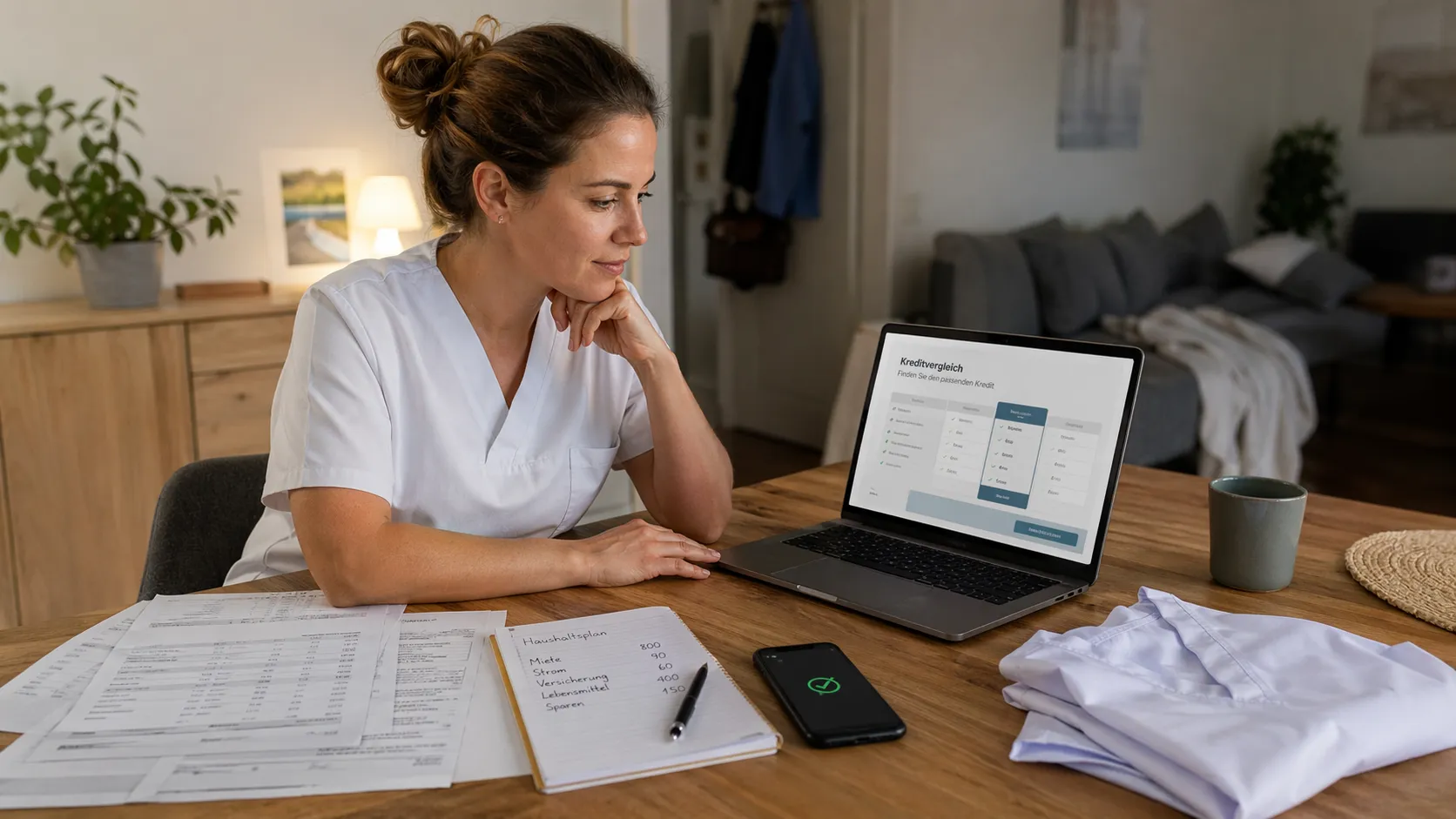 Kredit für Pflegekräfte und Krankenschwestern mit Gehaltsnachweisen und Schichtzulagen